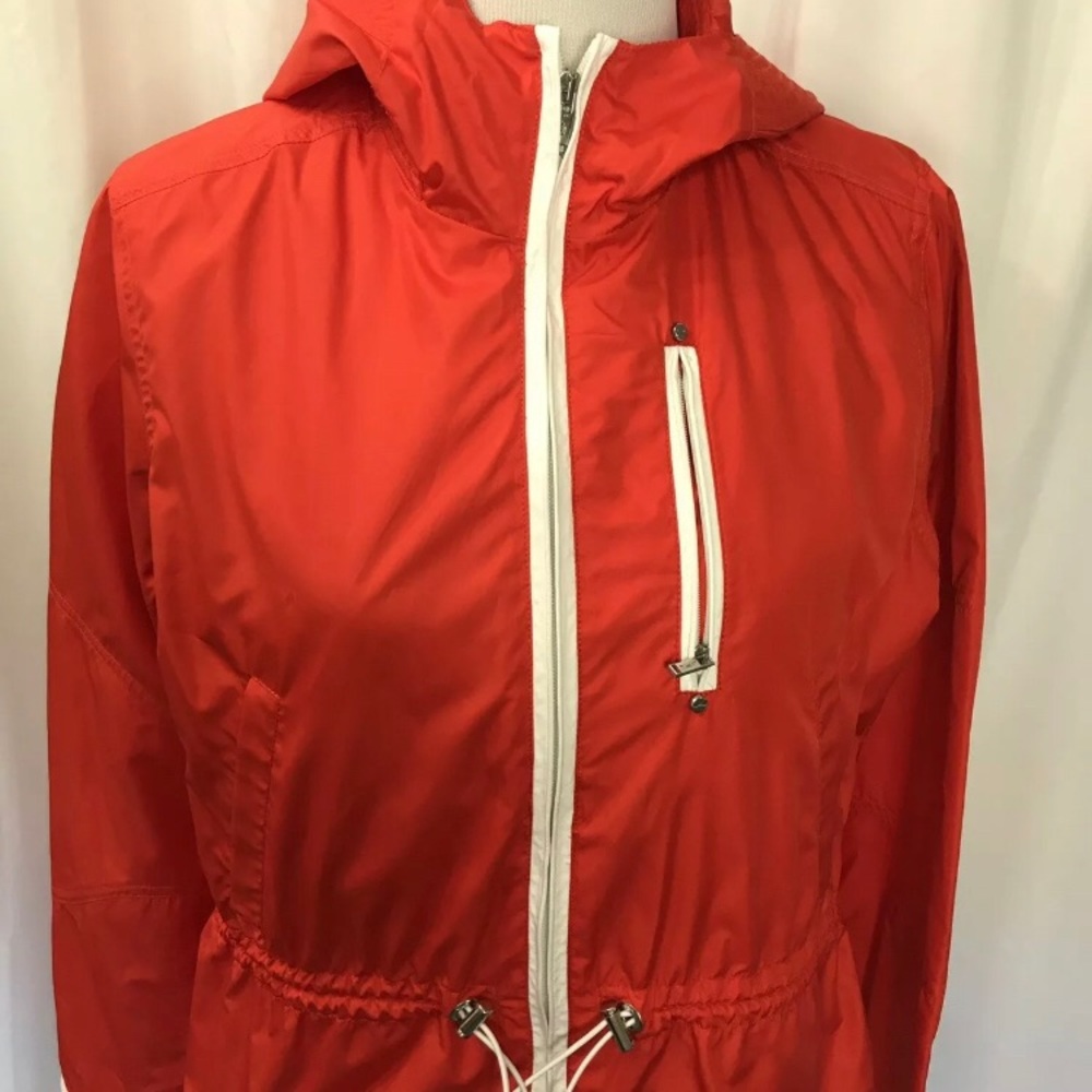 lauren active petite orange jacket with hood